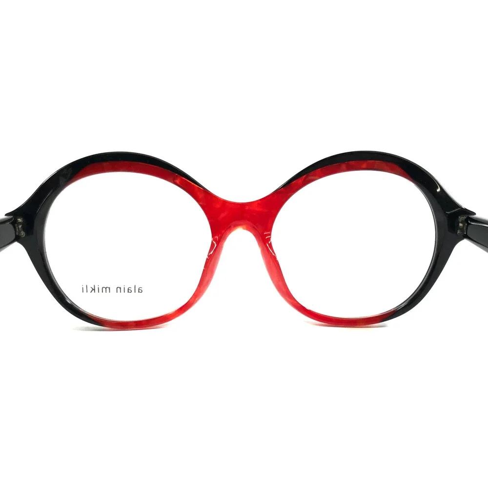 Alain Mikli Eyeglasses Frames Floretta A03118 005 Black Red Marble 54-18-140